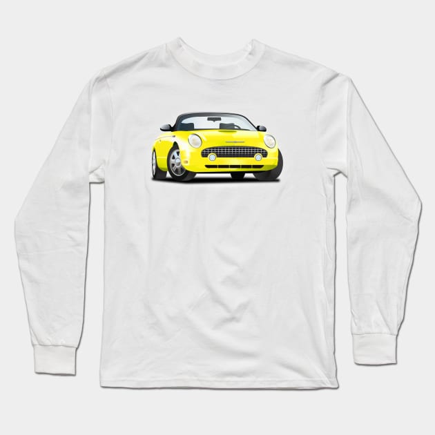 2002-2005 Ford Thunderbird Yellow Long Sleeve T-Shirt by PauHanaDesign